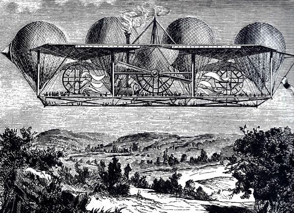The imaginative air ship travels of the 1800s